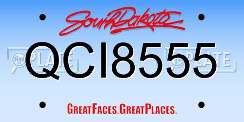 QCI8555 South Dakota License Plate