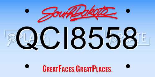 QCI8558 South Dakota License Plate