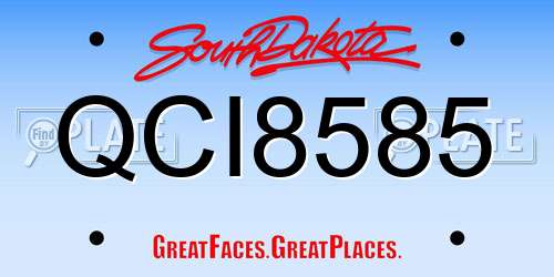 QCI8585 South Dakota License Plate