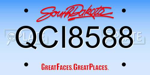 QCI8588 South Dakota License Plate