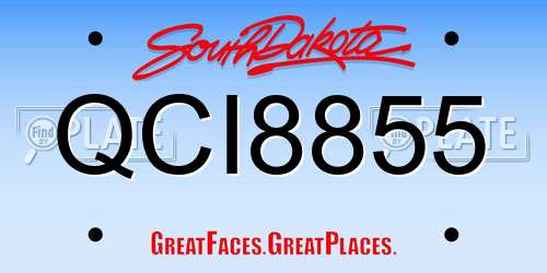 QCI8855 South Dakota License Plate