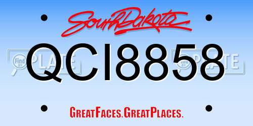 QCI8858 South Dakota License Plate