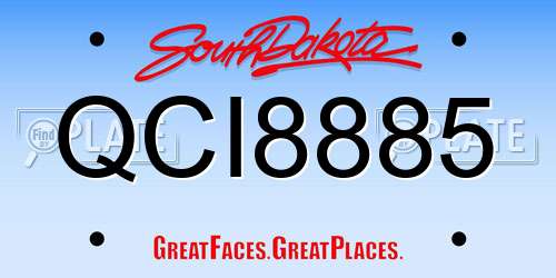 QCI8885 South Dakota License Plate
