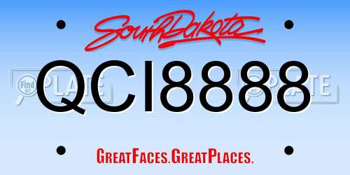 QCI8888 South Dakota License Plate