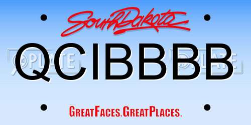 QCIBBBB South Dakota License Plate
