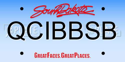 QCIBBSB South Dakota License Plate