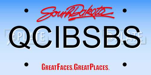 QCIBSBS South Dakota License Plate
