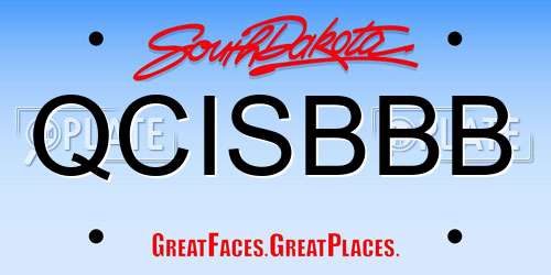 QCISBBB South Dakota License Plate