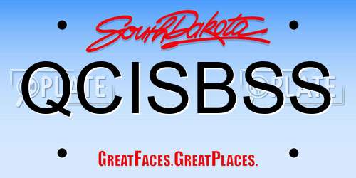 QCISBSS South Dakota License Plate