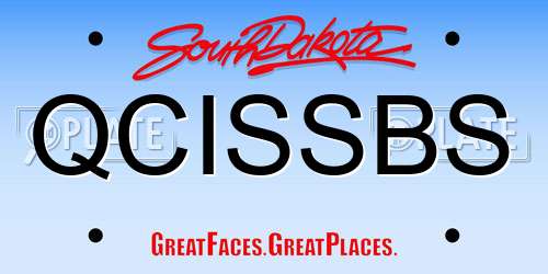 QCISSBS South Dakota License Plate