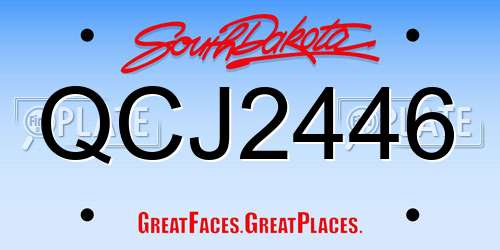 QCJ2446 South Dakota License Plate