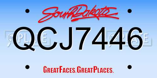 QCJ7446 South Dakota License Plate