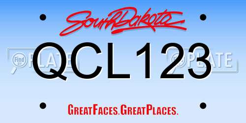 QCL123 South Dakota License Plate
