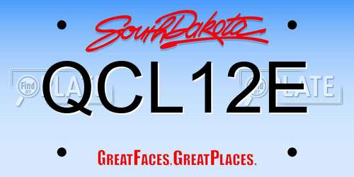 QCL12E South Dakota License Plate