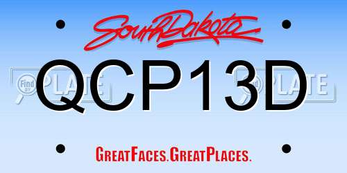 QCP13D South Dakota License Plate