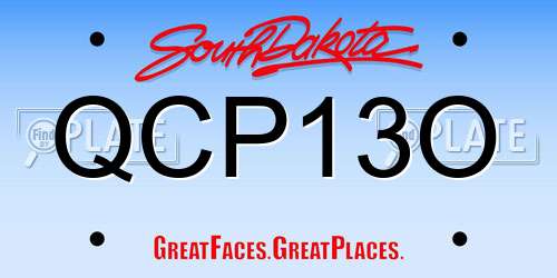 QCP13O South Dakota License Plate