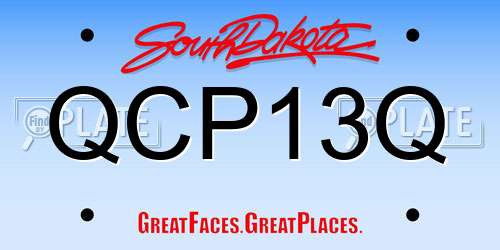 QCP13Q South Dakota License Plate