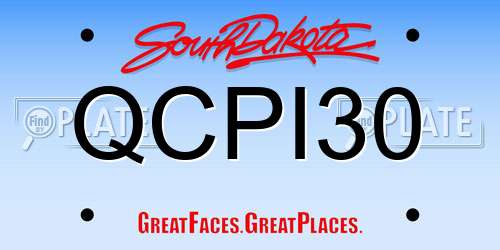 QCPI30 South Dakota License Plate