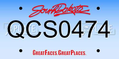 QCS0474 South Dakota License Plate