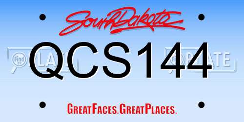 QCS144 South Dakota License Plate