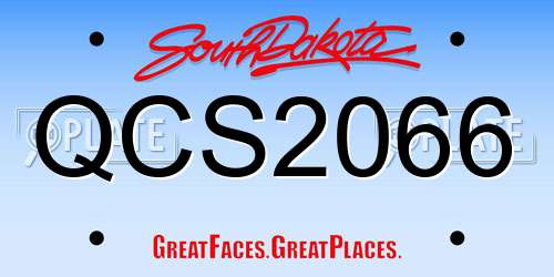 QCS2066 South Dakota License Plate