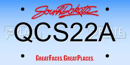 QCS22A South Dakota License Plate