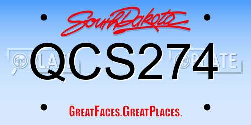 QCS274 South Dakota License Plate