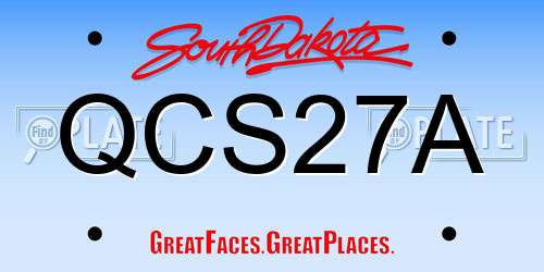 QCS27A South Dakota License Plate