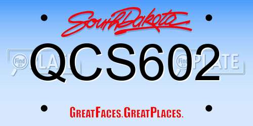QCS602 South Dakota License Plate