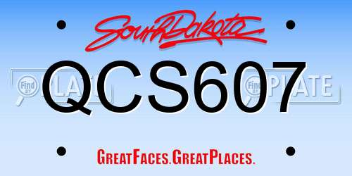 QCS607 South Dakota License Plate
