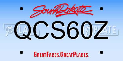 QCS60Z South Dakota License Plate