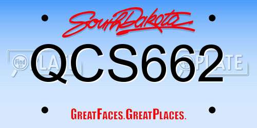 QCS662 South Dakota License Plate