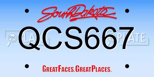 QCS667 South Dakota License Plate