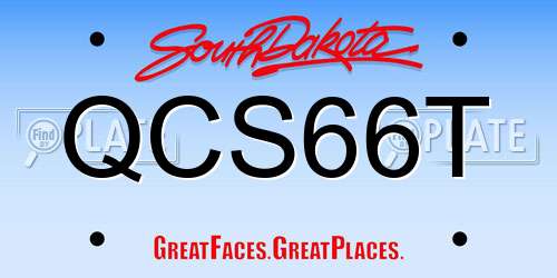 QCS66T South Dakota License Plate