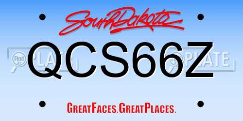 QCS66Z South Dakota License Plate