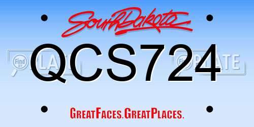 QCS724 South Dakota License Plate