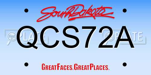 QCS72A South Dakota License Plate