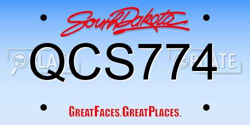 QCS774 South Dakota License Plate