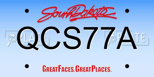 QCS77A South Dakota License Plate