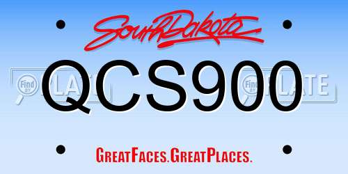 QCS900 South Dakota License Plate