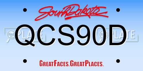 QCS90D South Dakota License Plate