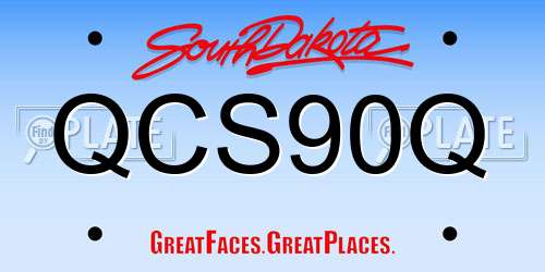 QCS90Q South Dakota License Plate