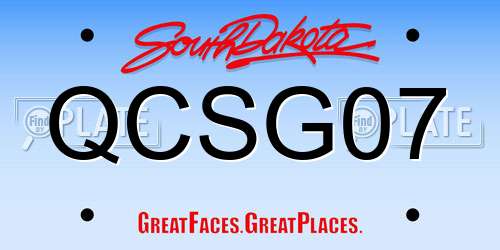 QCSG07 South Dakota License Plate