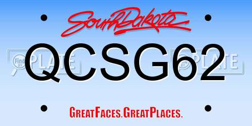 QCSG62 South Dakota License Plate