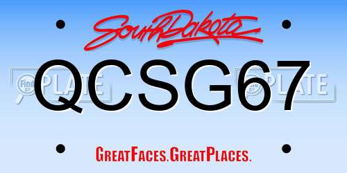 QCSG67 South Dakota License Plate