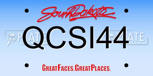 QCSI44 South Dakota License Plate