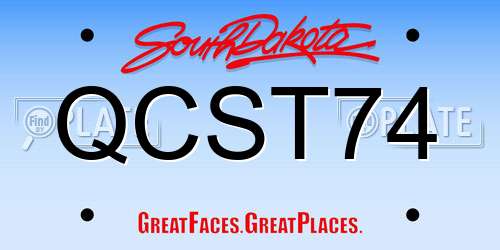 QCST74 South Dakota License Plate