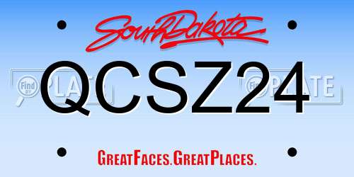 QCSZ24 South Dakota License Plate