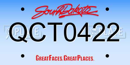 QCT0422 South Dakota License Plate
