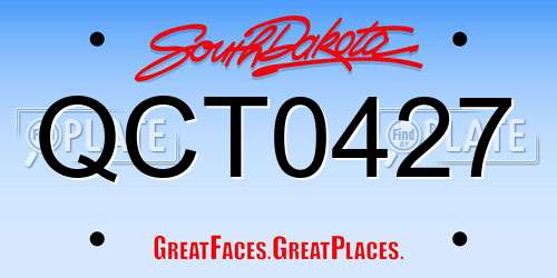 QCT0427 South Dakota License Plate